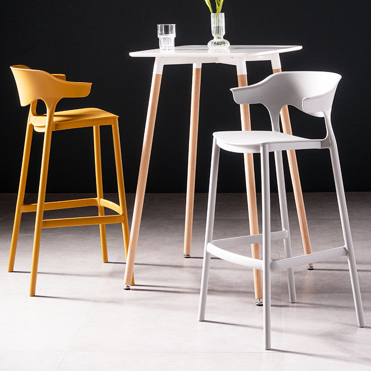 30 inch Plastic Scandinavian Armless Stool Low Back Bar Stool for Kitchen