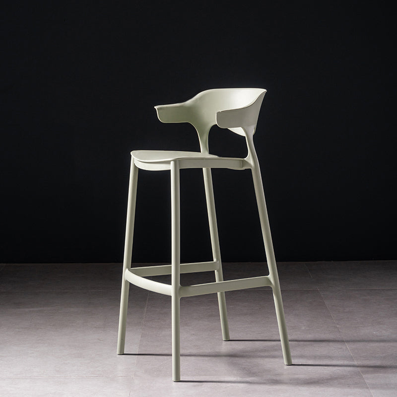 30 inch Plastic Scandinavian Armless Stool Low Back Bar Stool for Kitchen