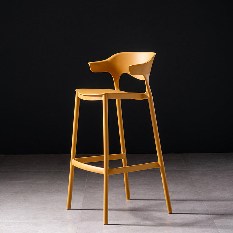 30 inch Plastic Scandinavian Armless Stool Low Back Bar Stool for Kitchen