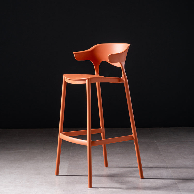 30 inch Plastic Scandinavian Armless Stool Low Back Bar Stool for Kitchen