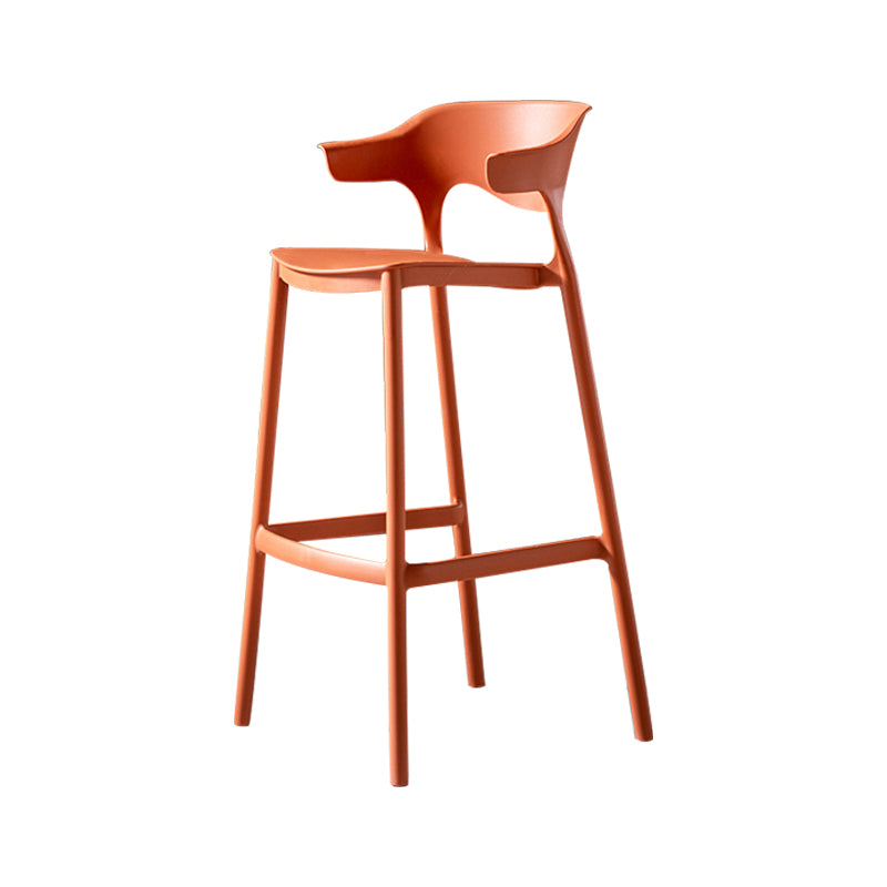 30 inch Plastic Scandinavian Armless Stool Low Back Bar Stool for Kitchen