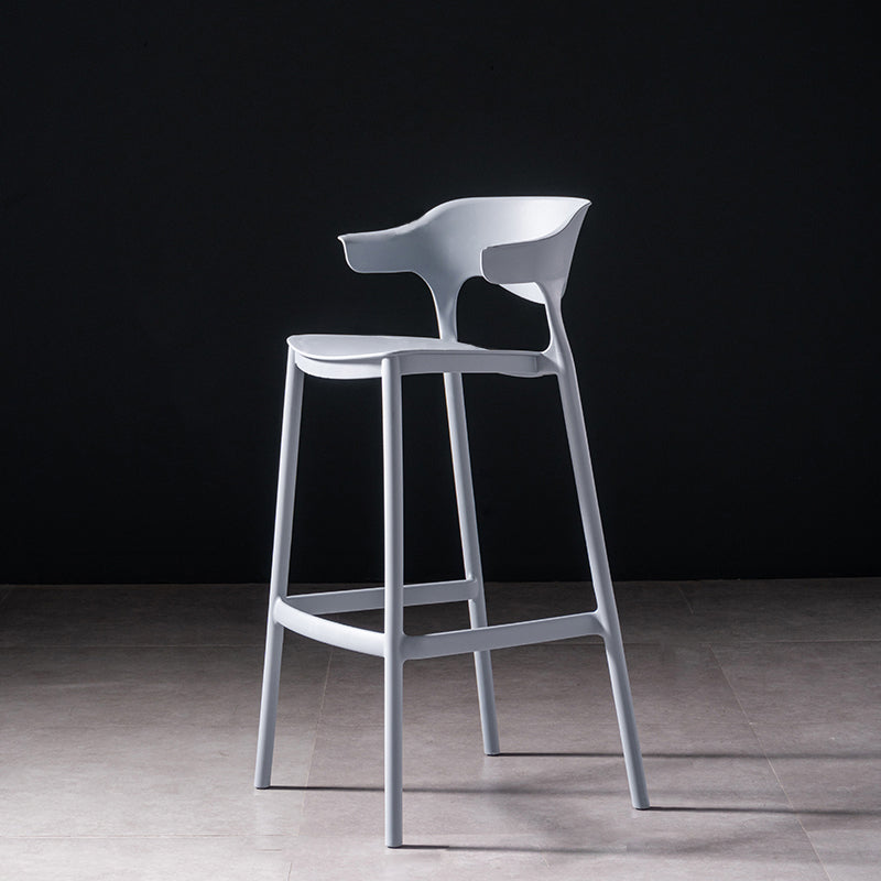 30 inch Plastic Scandinavian Armless Stool Low Back Bar Stool for Kitchen