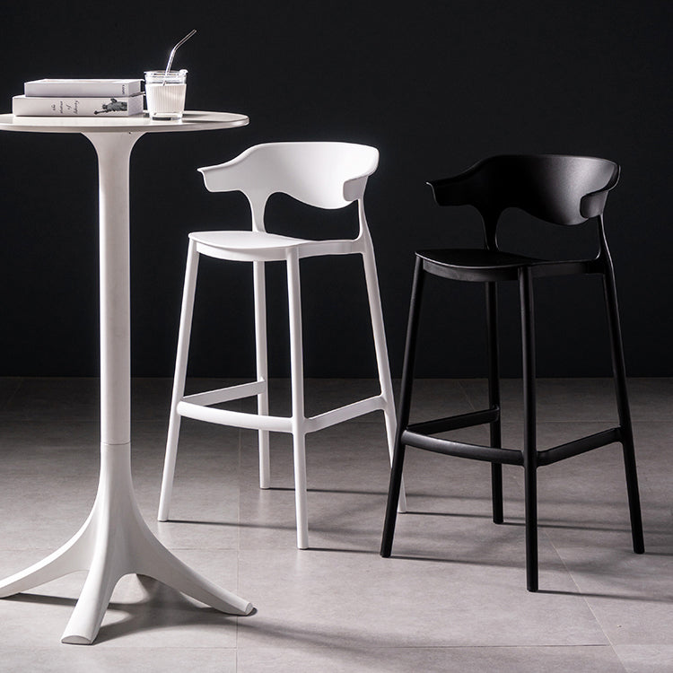 30 inch Plastic Scandinavian Armless Stool Low Back Bar Stool for Kitchen