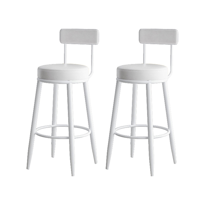 Scandinavian Upholstered Stools for Home Armless Low Back Stools with 4 Metal Legs
