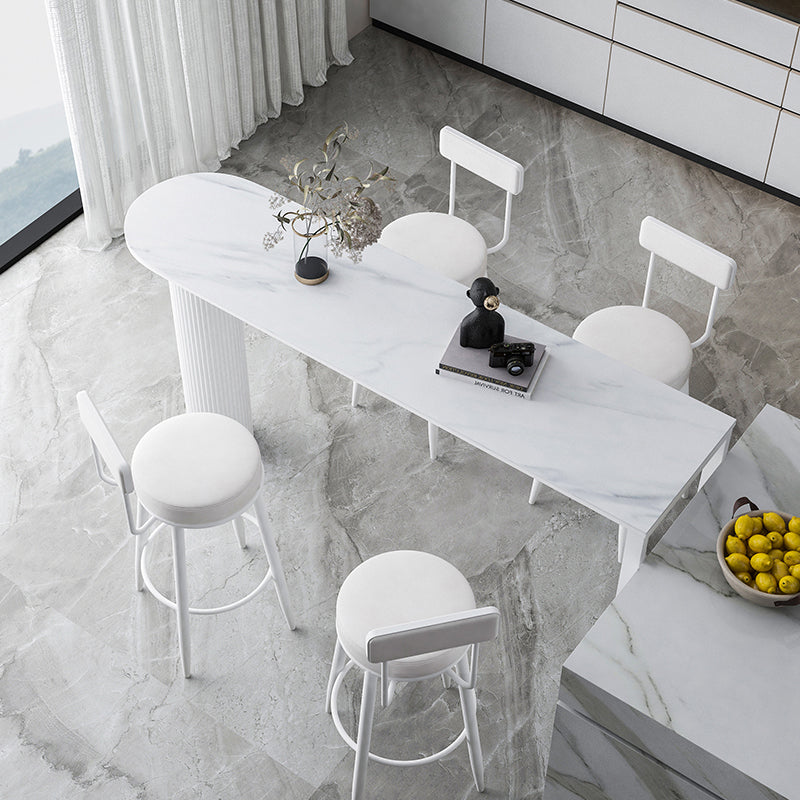 Scandinavian Upholstered Stools for Home Armless Low Back Stools with 4 Metal Legs