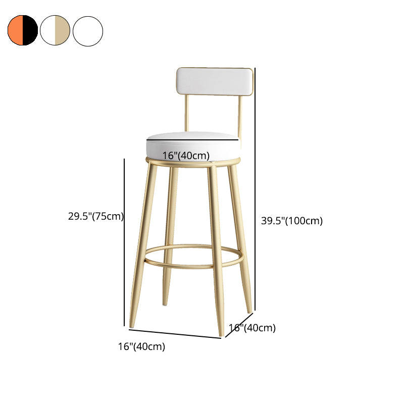 Scandinavian Upholstered Stools for Home Armless Low Back Stools with 4 Metal Legs