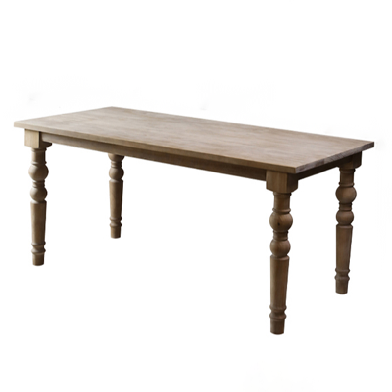 Mesa medieval moderna de madera de pino, mesa antigua rectangular para interiores con 4 patas