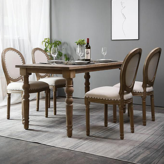Mesa medieval moderna de madera de pino, mesa antigua rectangular para interiores con 4 patas
