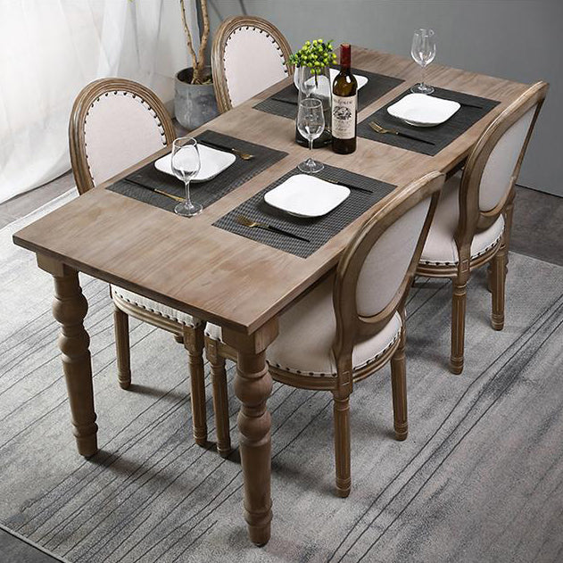 Mesa medieval moderna de madera de pino, mesa antigua rectangular para interiores con 4 patas