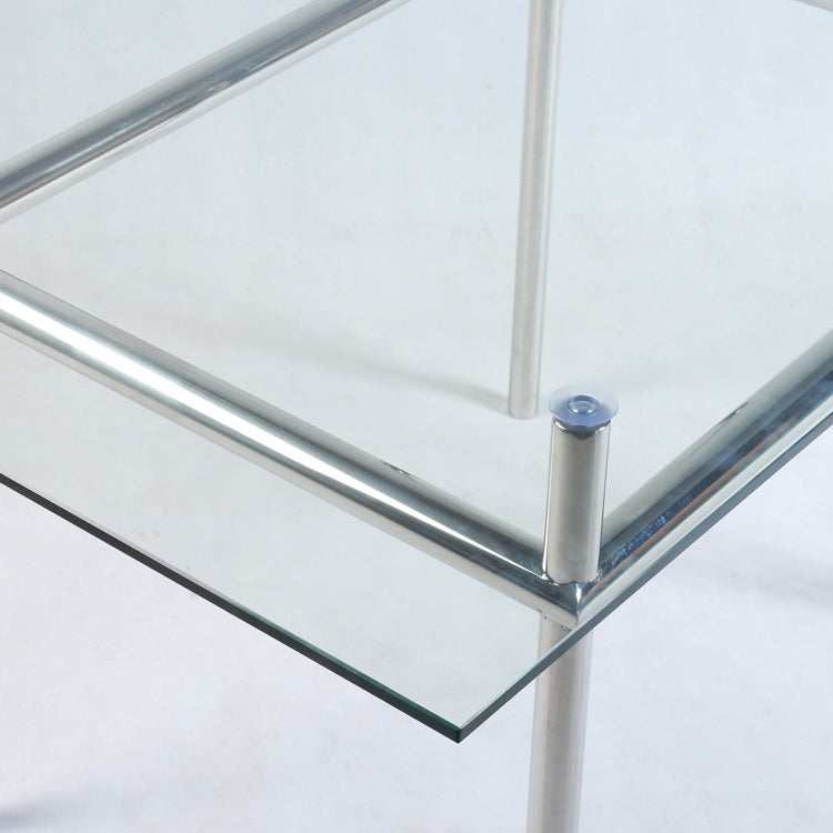Mesa de comedor rectangular contemporánea mesa interior con 4 patas de metal