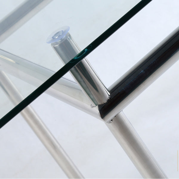 Mesa de comedor rectangular contemporánea mesa interior con 4 patas de metal