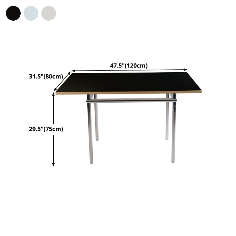 Mesa de comedor rectangular contemporánea mesa interior con 4 patas de metal