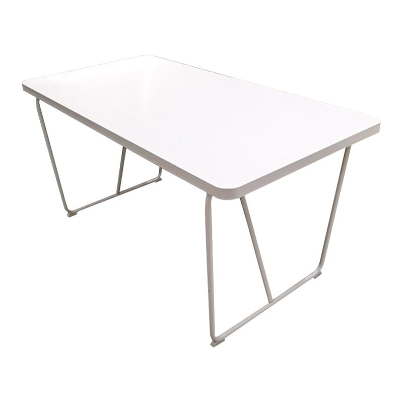 Rectangle Shape Luxury Dining Table White Sled Base Table with Solid Wood