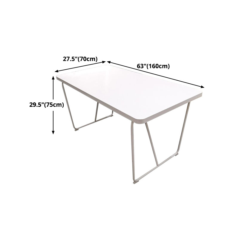 Rectangle Shape Luxury Dining Table White Sled Base Table with Solid Wood