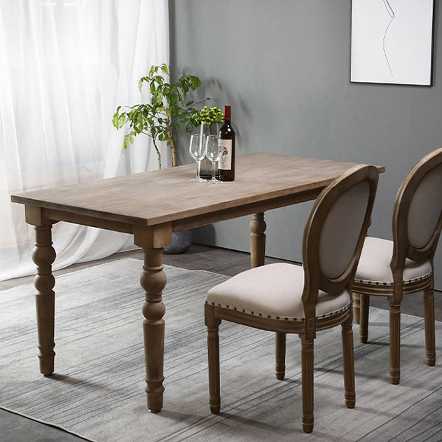 Mesa de comedor rectangular de mediados de siglo, muebles de madera maciza de pino para el hogar