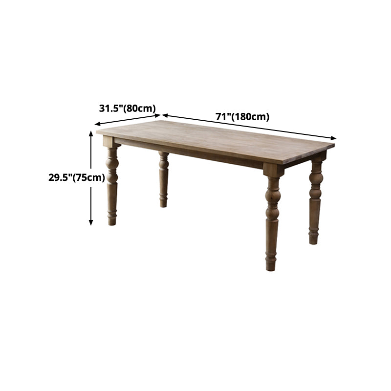 Mesa de comedor rectangular de mediados de siglo, muebles de madera maciza de pino para el hogar