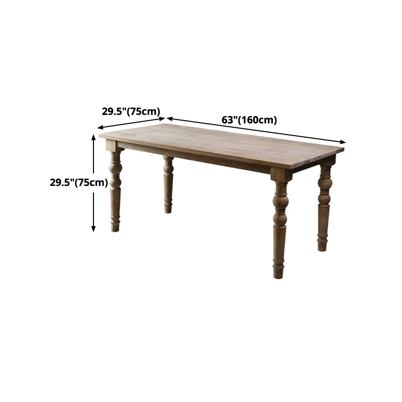 Mesa de comedor rectangular de mediados de siglo, muebles de madera maciza de pino para el hogar