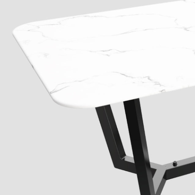 Sintered Stone Top Modern Table for Restaurant Oval Dining Table with Trestle Base