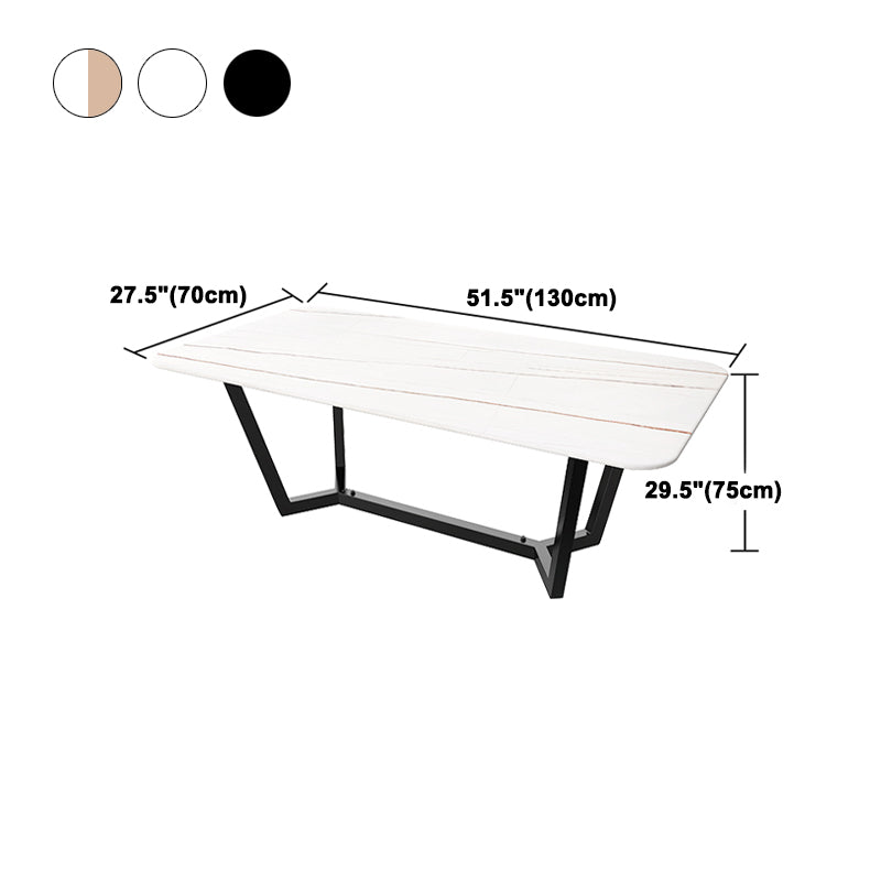 Sintered Stone Top Modern Table for Restaurant Oval Dining Table with Trestle Base