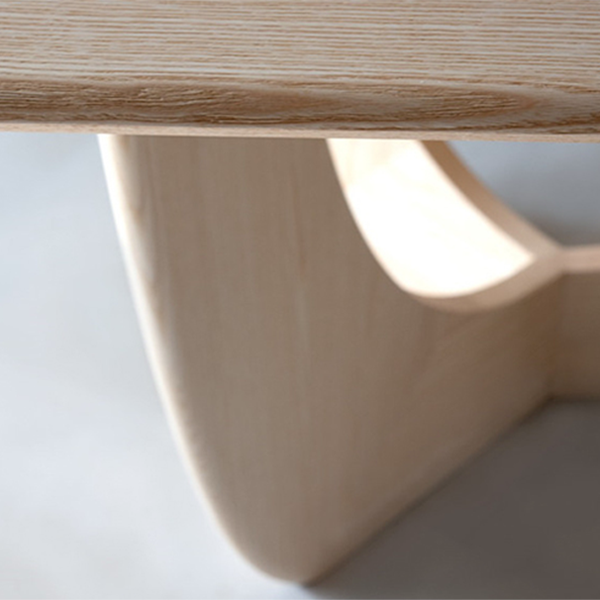 Table moderne en bois de pin pour table à manger de restaurant avec base à double piédestal