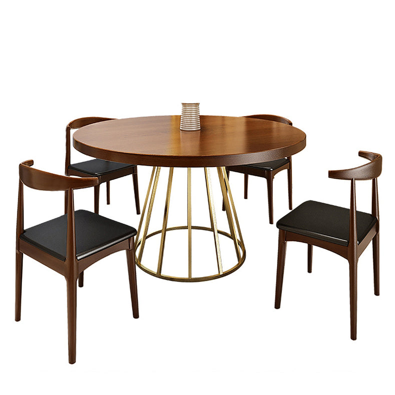 Eigentijdse ronde houten tafel Standaard hoogte eettafel met voetstuk
