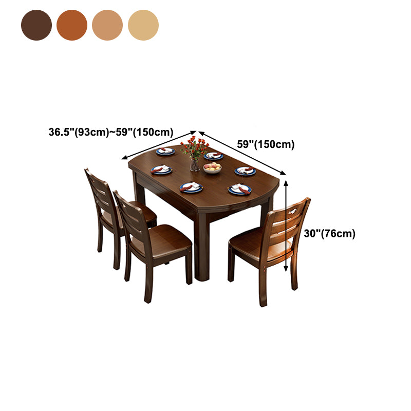 Moderne massief houten eetkamercollectie Uitschuifbare eettafel op schraag