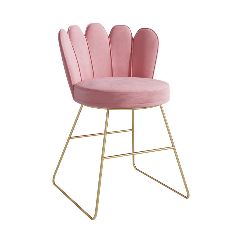 Scandinavische gestoffeerde armloze eetkamerstoelen met massieve rugleuning