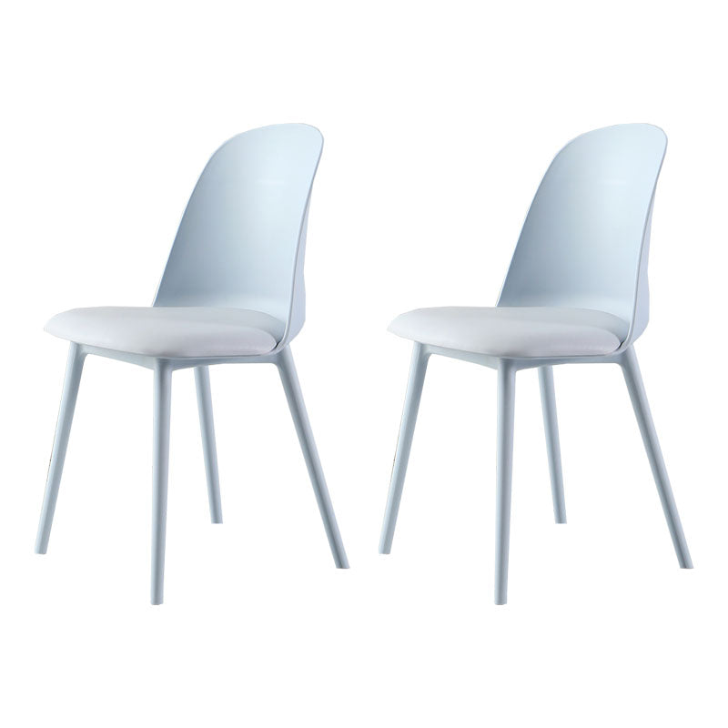 Silla lateral escandinava de plástico sin brazos, silla con respaldo sólido para el hogar