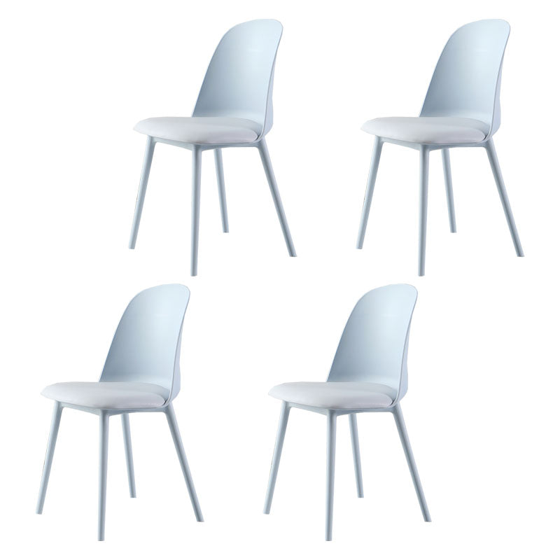 Silla lateral escandinava de plástico sin brazos, silla con respaldo sólido para el hogar