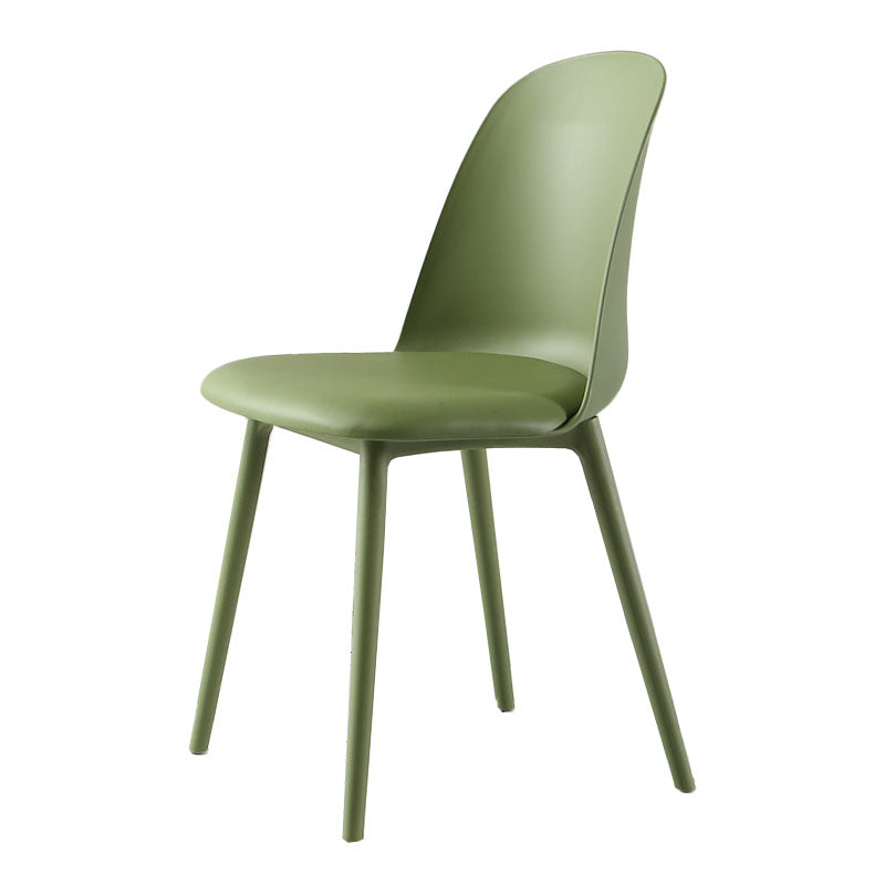 Silla lateral escandinava de plástico sin brazos, silla con respaldo sólido para el hogar