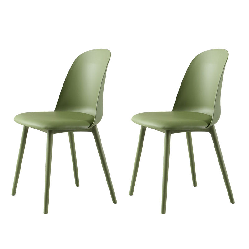 Silla lateral escandinava de plástico sin brazos, silla con respaldo sólido para el hogar
