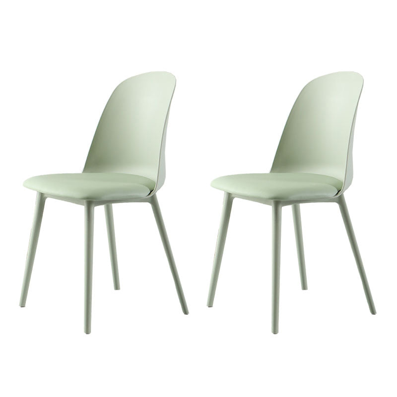 Silla lateral escandinava de plástico sin brazos, silla con respaldo sólido para el hogar