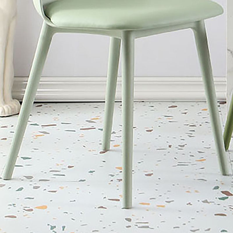 Silla lateral escandinava de plástico sin brazos, silla con respaldo sólido para el hogar