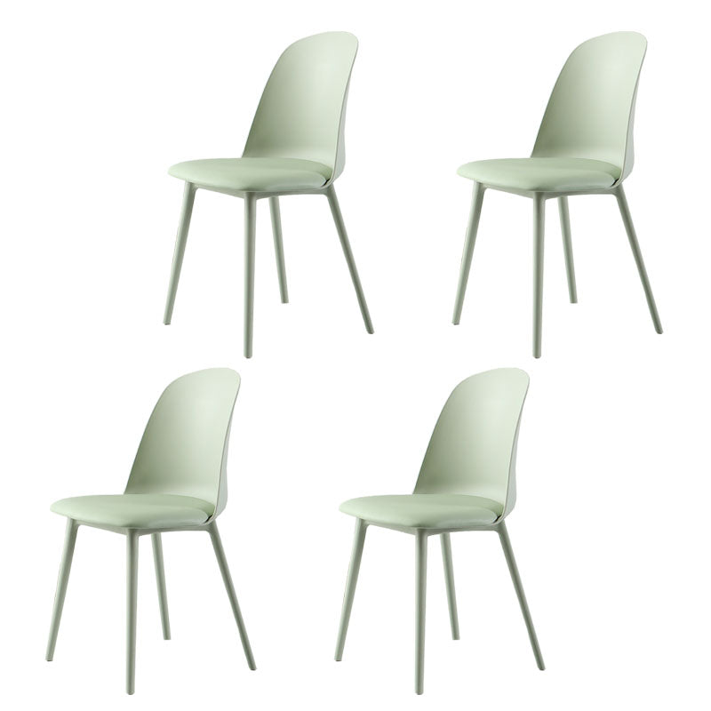 Silla lateral escandinava de plástico sin brazos, silla con respaldo sólido para el hogar
