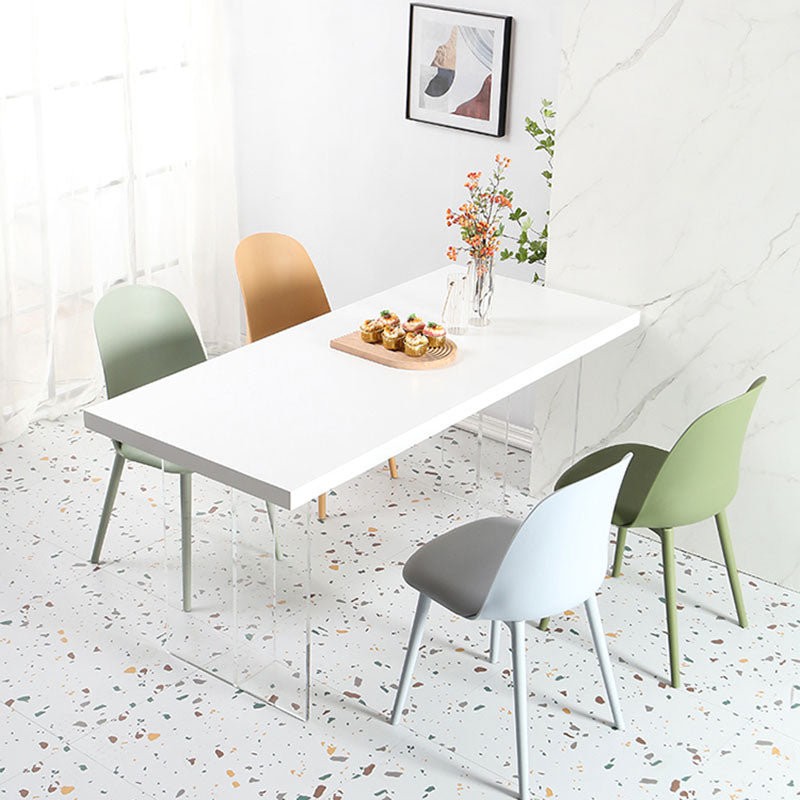 Silla lateral escandinava de plástico sin brazos, silla con respaldo sólido para el hogar