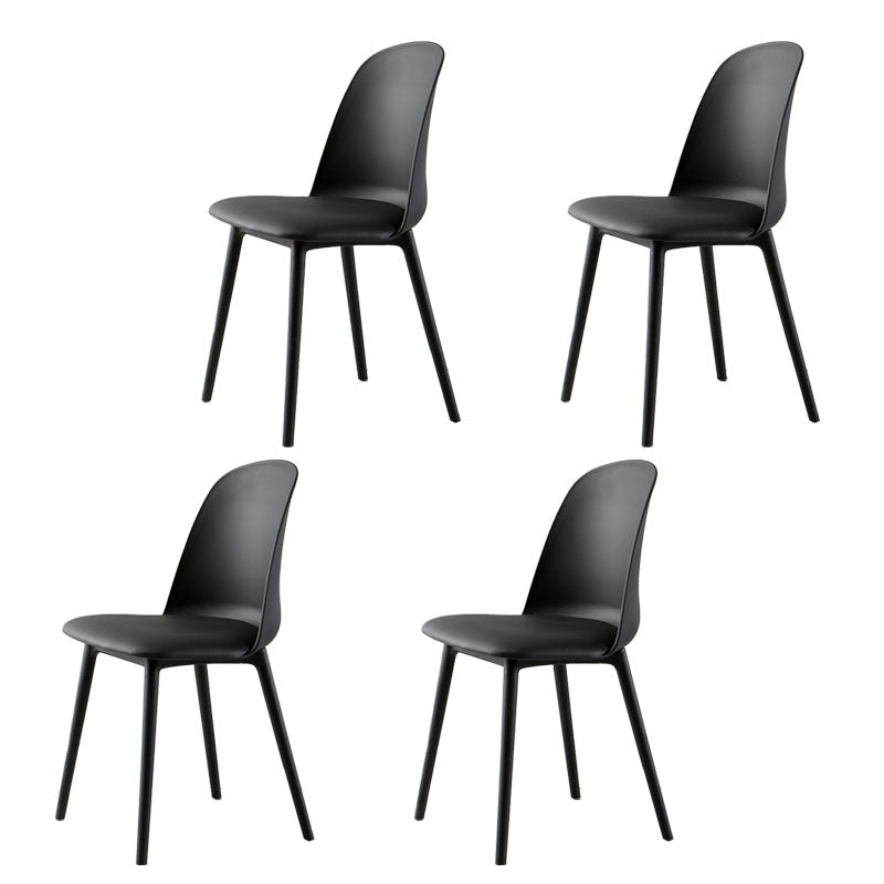 Silla lateral escandinava de plástico sin brazos, silla con respaldo sólido para el hogar