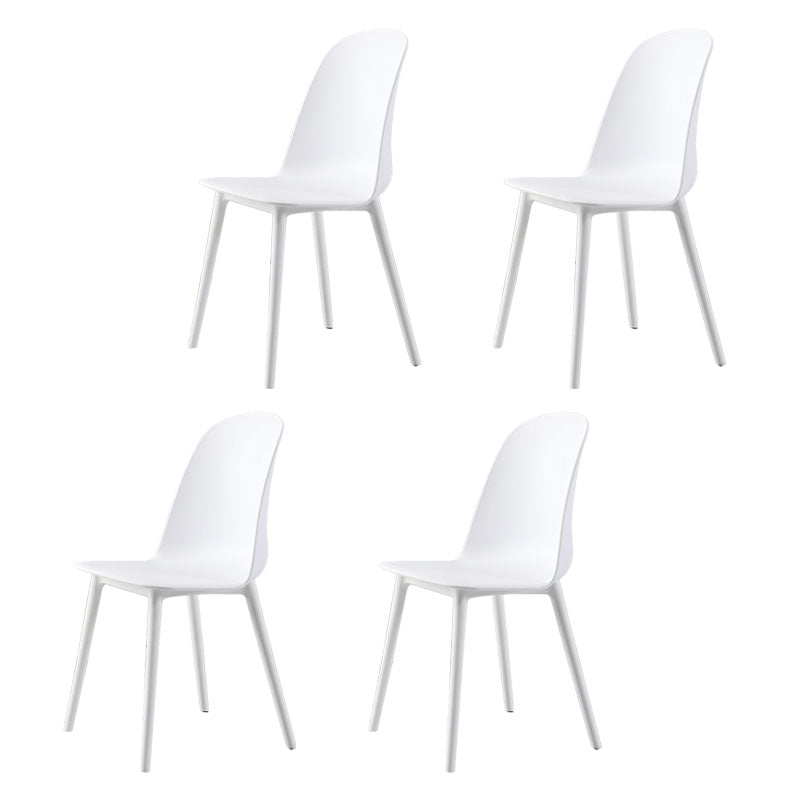 Silla lateral escandinava de plástico sin brazos, silla con respaldo sólido para el hogar