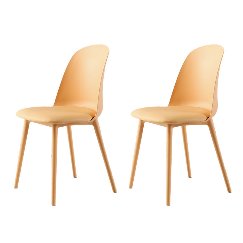 Silla lateral escandinava de plástico sin brazos, silla con respaldo sólido para el hogar