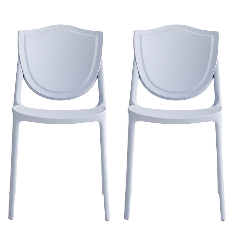 Scandinavische armloze open rugstoelen plastic eetkamerstoelen voor thuisgebruik