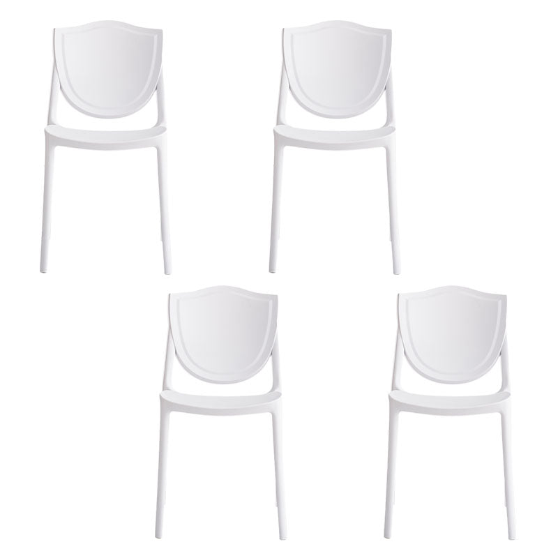Scandinavische armloze open rugstoelen plastic eetkamerstoelen voor thuisgebruik