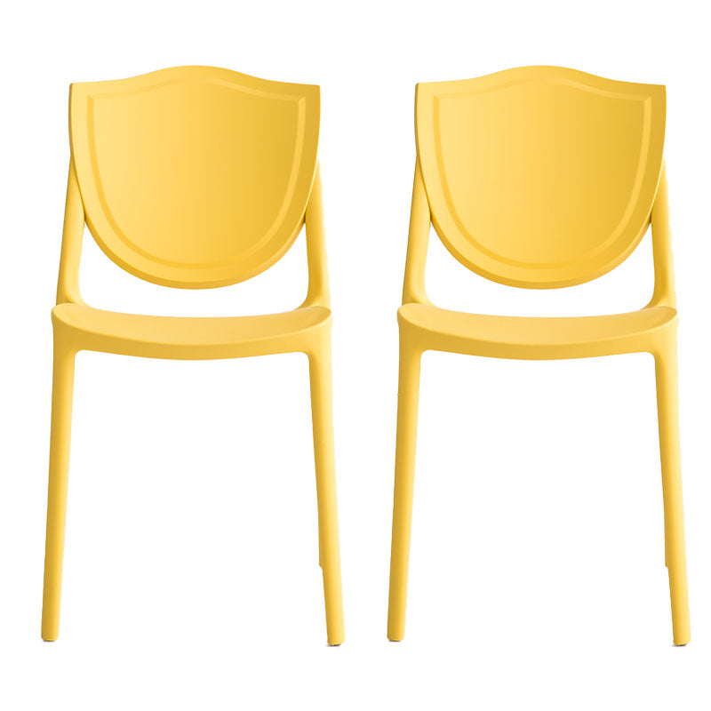 Scandinavische armloze open rugstoelen plastic eetkamerstoelen voor thuisgebruik