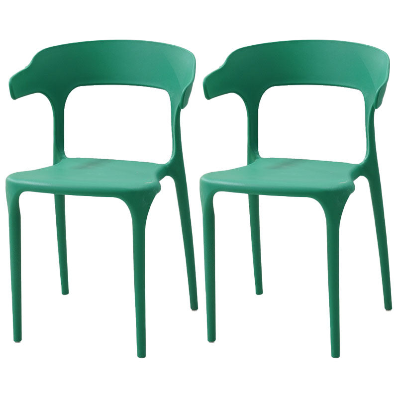 Sillas apilables de estilo moderno, silla con respaldo abierto sin brazos y patas de plástico para cocina
