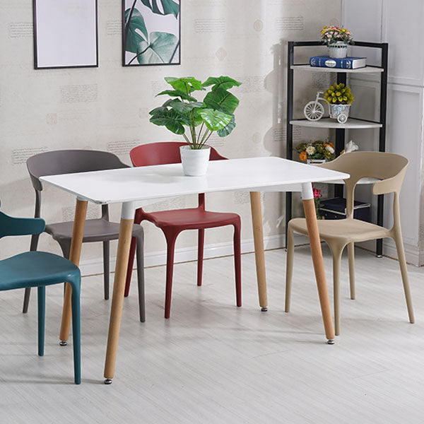 Sillas apilables de estilo moderno, silla con respaldo abierto sin brazos y patas de plástico para cocina