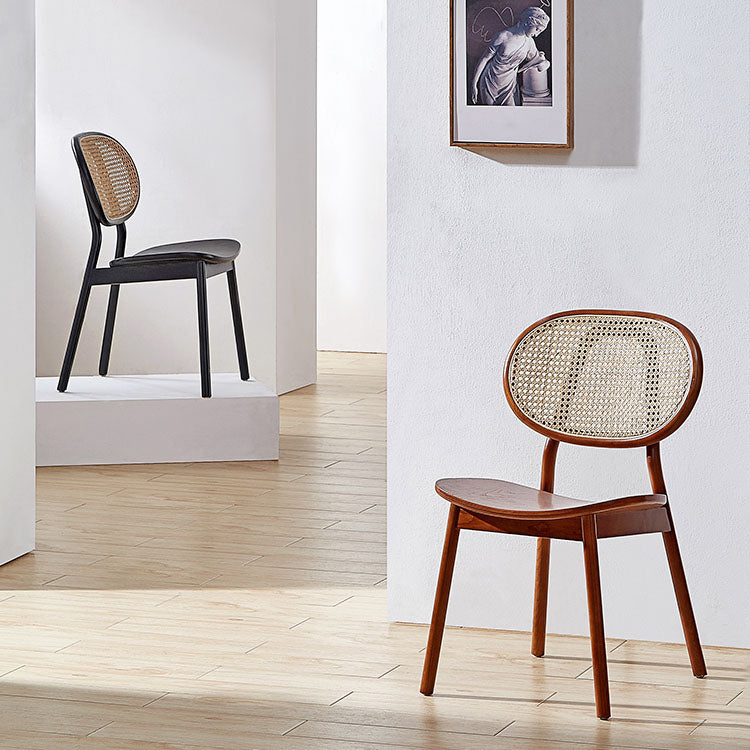 Silla de comedor de madera tradicional, silla lateral trasera King Louis