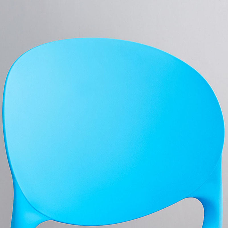 Silla apilable de estilo moderno, silla con respaldo abierto sin brazos y patas de plástico para cocina