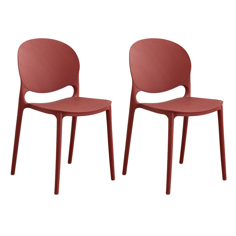 Silla apilable de estilo moderno, silla con respaldo abierto sin brazos y patas de plástico para cocina