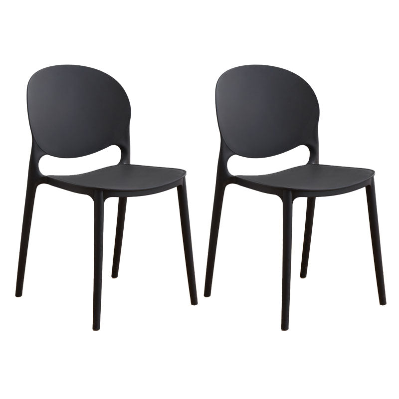 Silla apilable de estilo moderno, silla con respaldo abierto sin brazos y patas de plástico para cocina