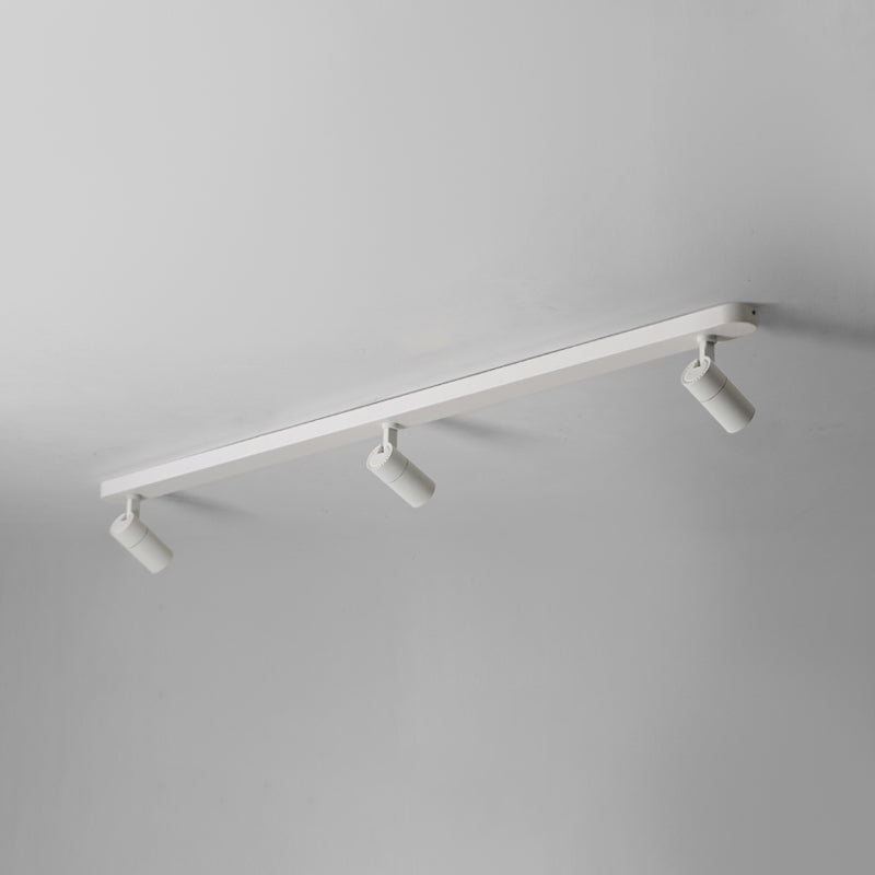 Lampe de plafond de rail de forme cylindrique en aluminium moderne 3 lumières monture à chasse d'eau pour le salon