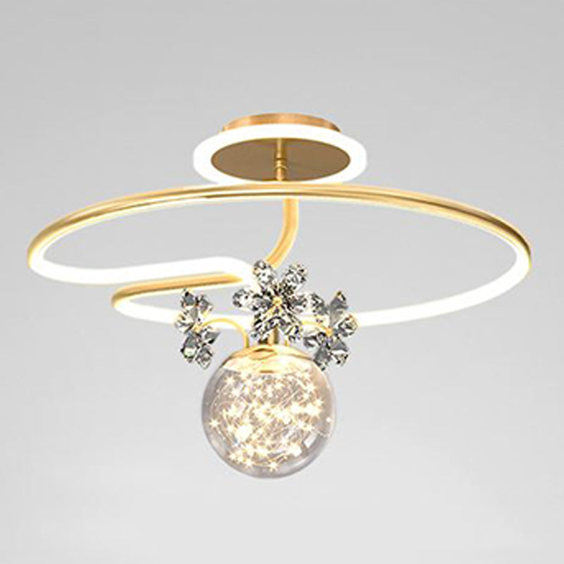 Forme de bille LED PLADIER LAMPLE MODERNE Iron moderne 3 LICTES MONTRE À LA COUR