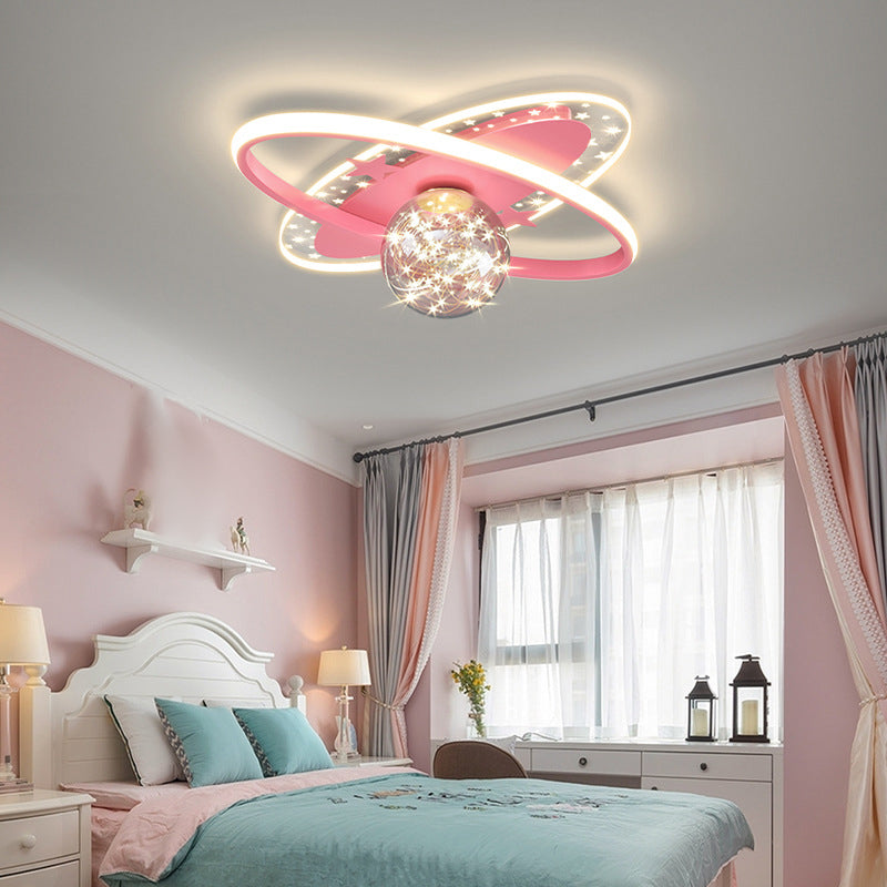 Oval Starry Glass Flush Lamp Nordic Stylish LED Flush Ceiling Light